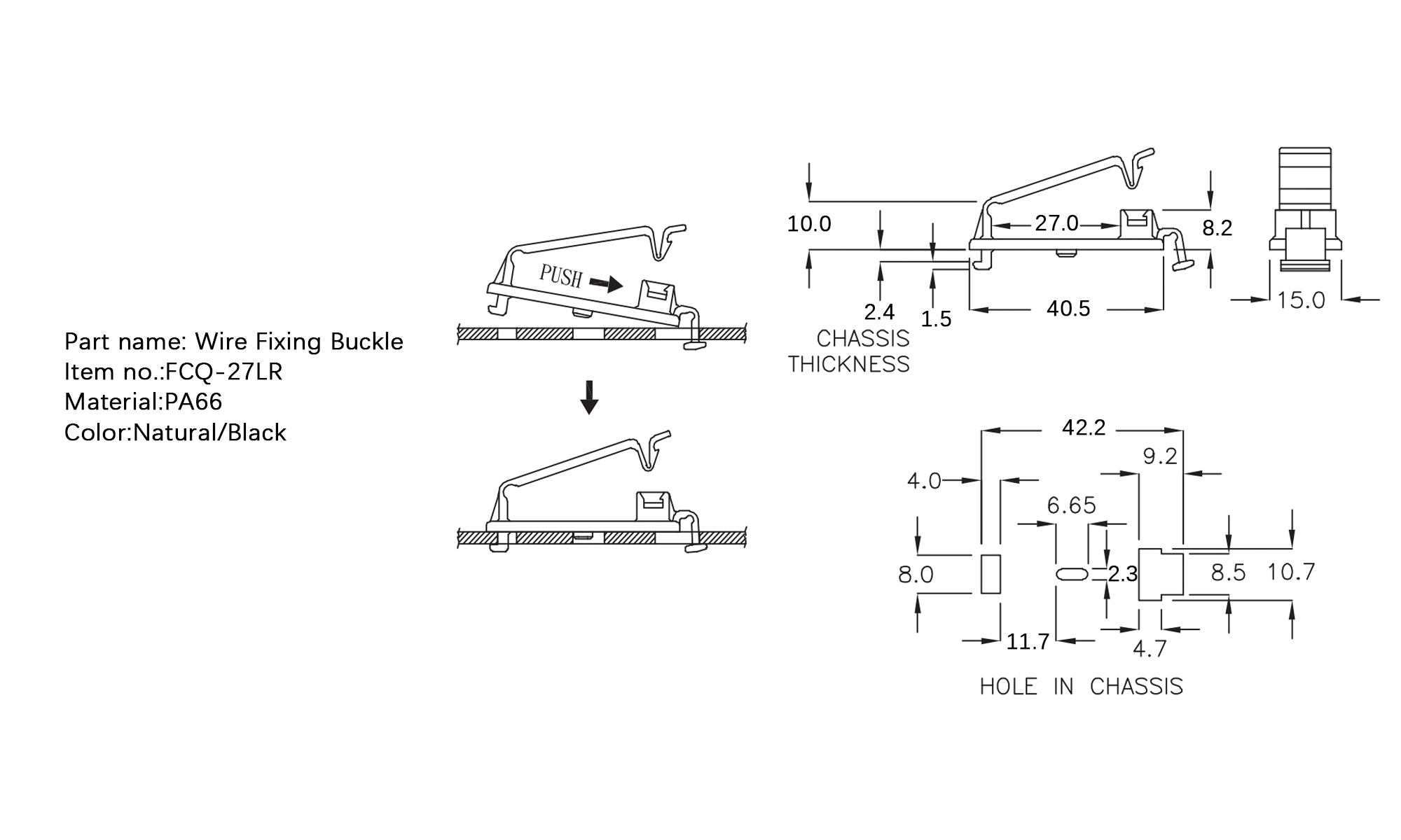 Wire Fixing Buckle FCQ-27LR